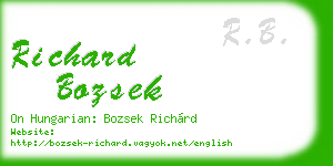 richard bozsek business card